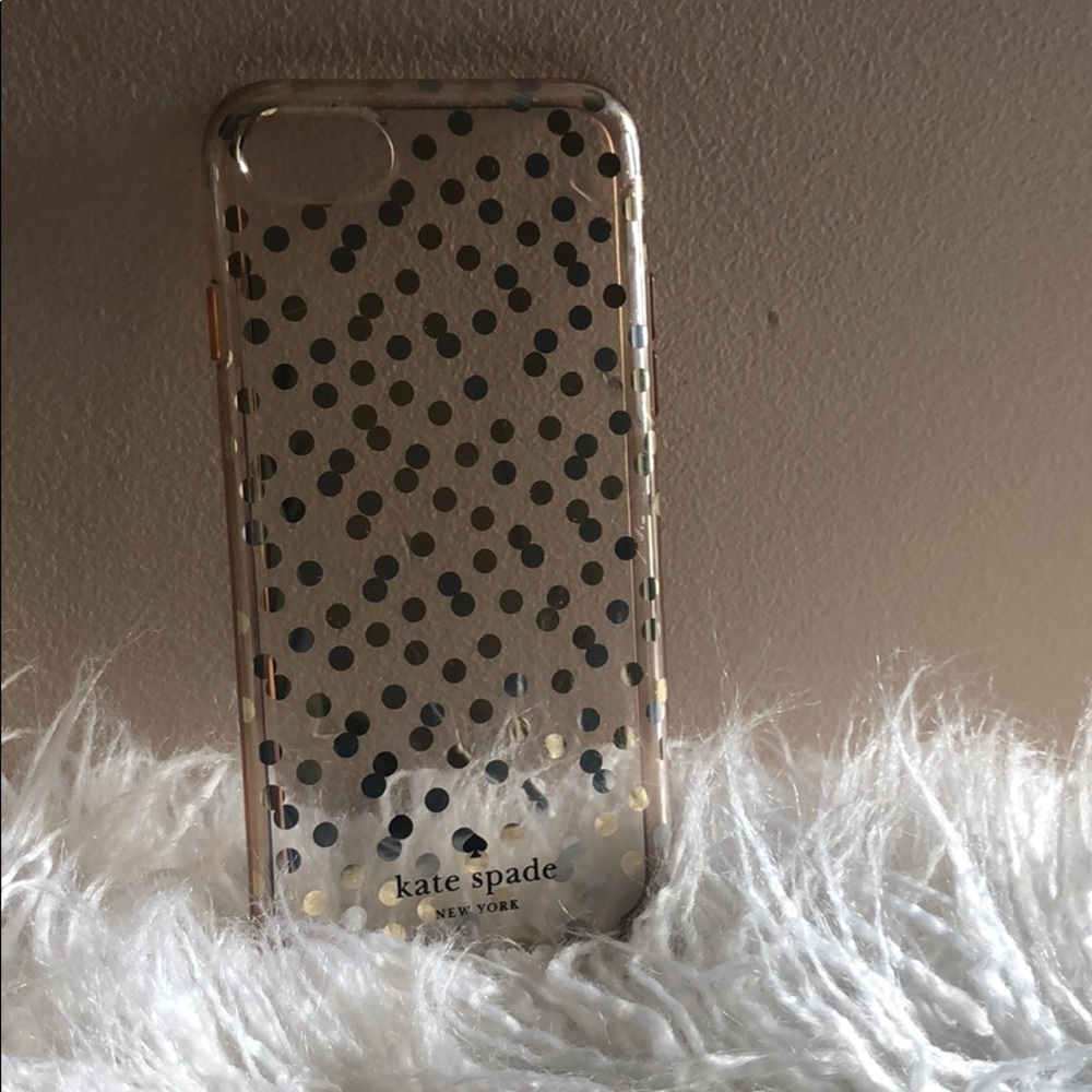 Kate spade iPhone 7 case silver/gold polka dot